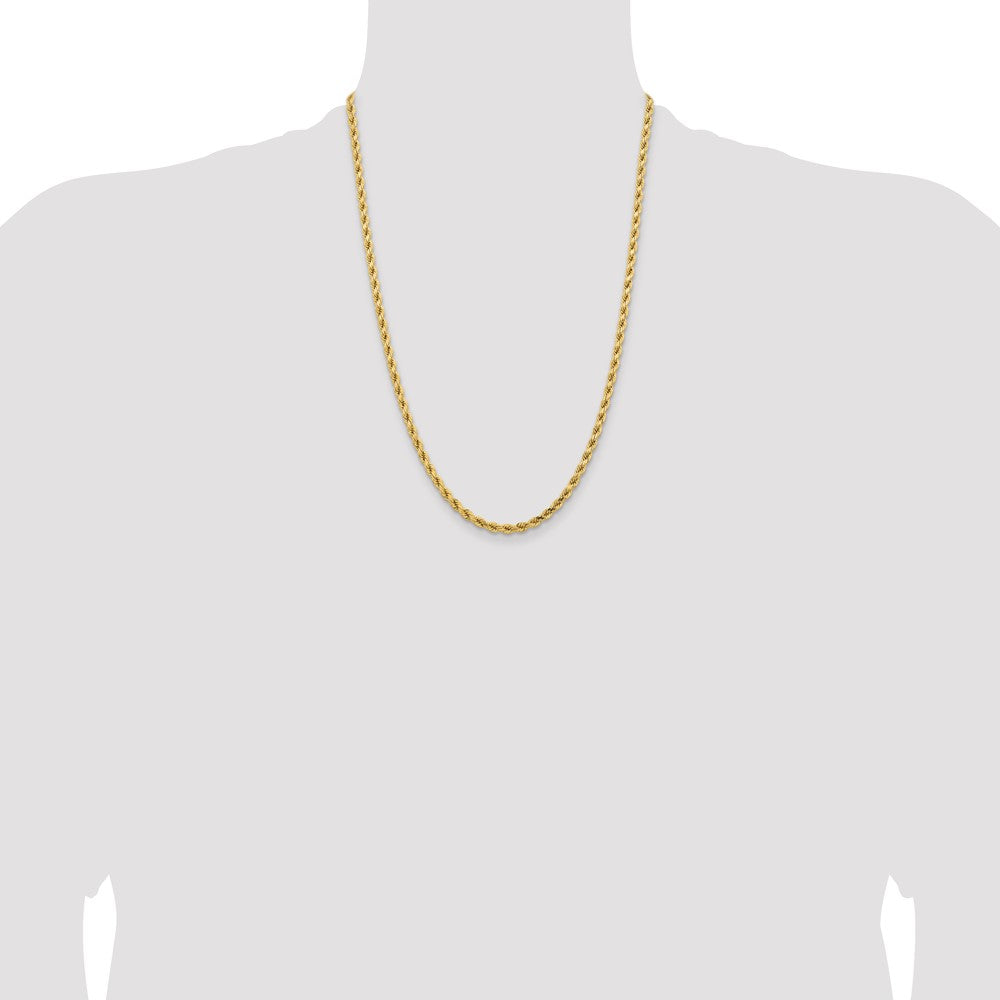 14K 4.25mm Diamond-cut Rope with Lobster Clasp Chain