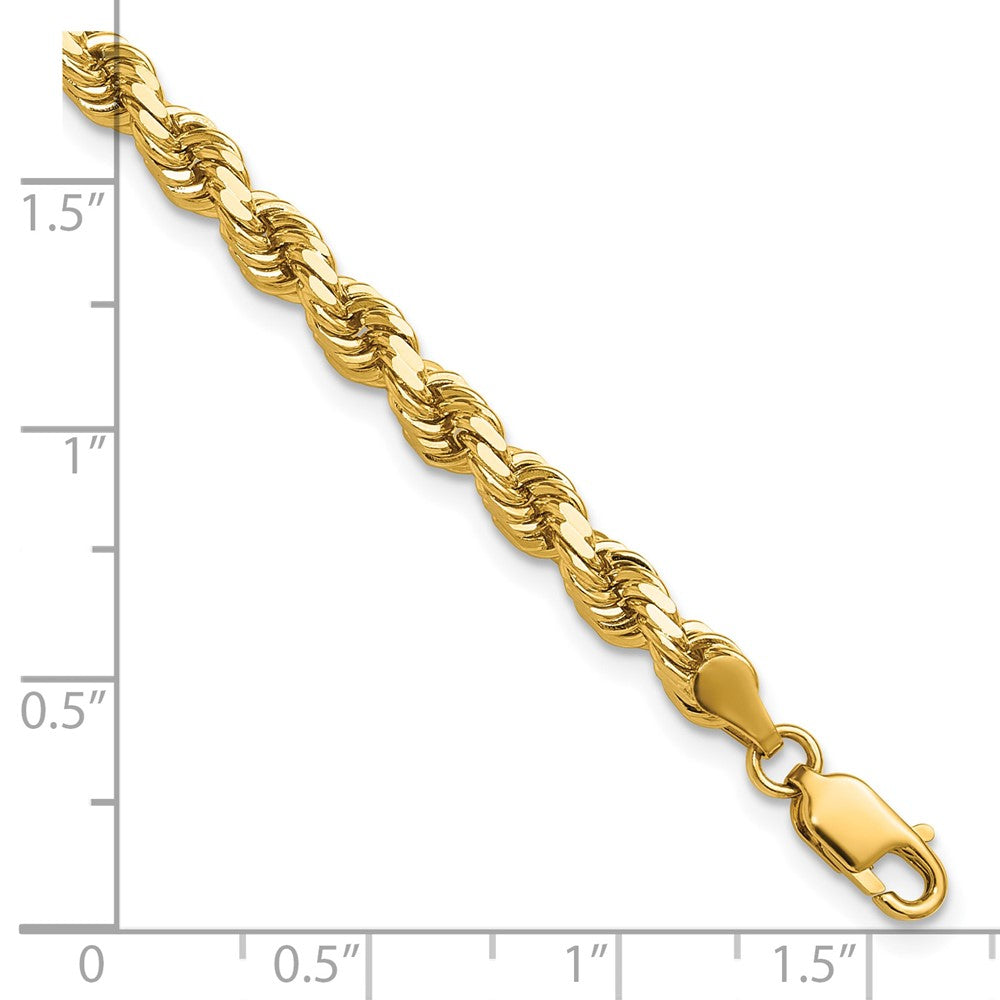 14K 4.25mm Diamond-cut Rope with Lobster Clasp Chain
