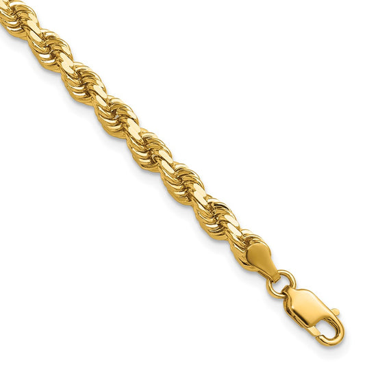 14K 4.25mm Diamond-cut Rope with Lobster Clasp Chain