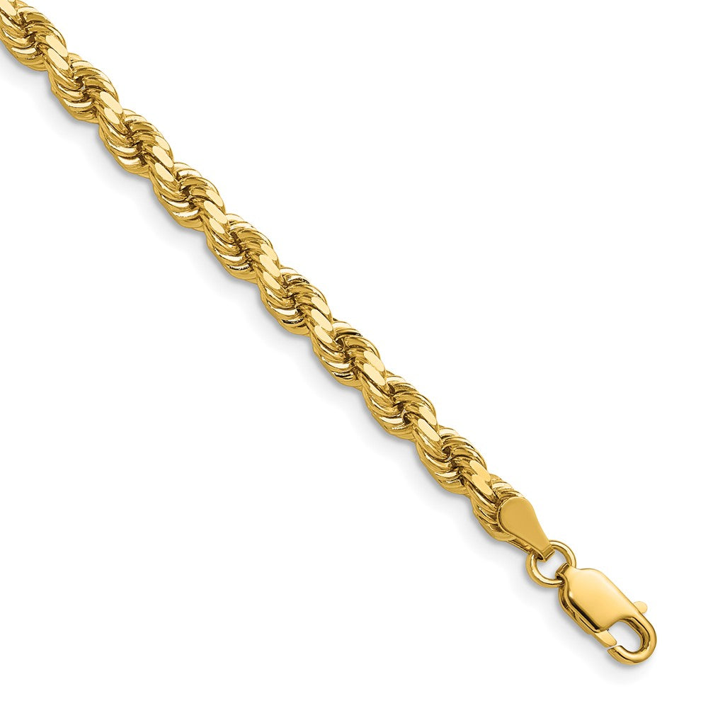 14K 4.25mm Diamond-cut Rope with Lobster Clasp Chain