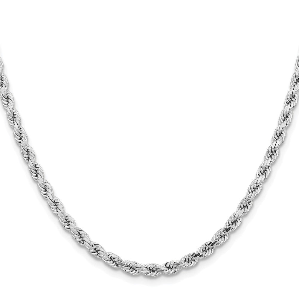 14K White Gold 4.25mm Diamond-cut Rope with Lobster Clasp Chain