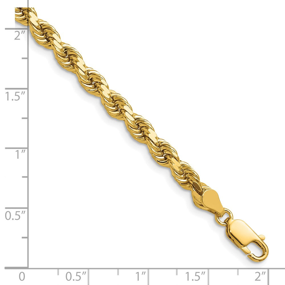 14K 4.5mm Diamond-cut Rope with Lobster Clasp Chain