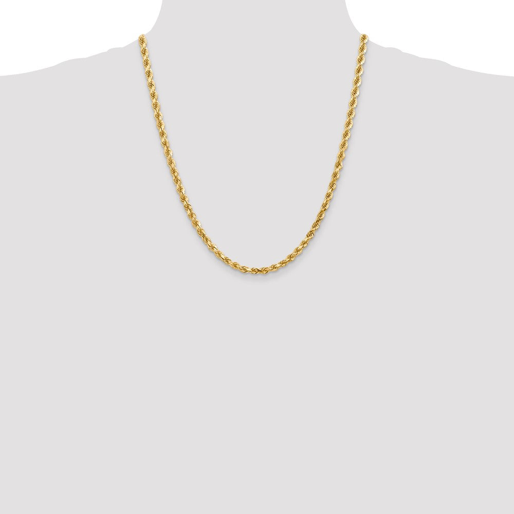 14K 4.5mm Diamond-cut Rope with Lobster Clasp Chain
