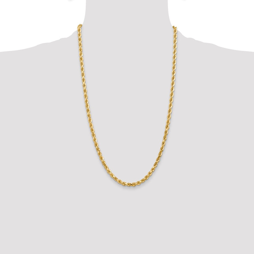 14K 4.5mm Diamond-cut Rope with Lobster Clasp Chain