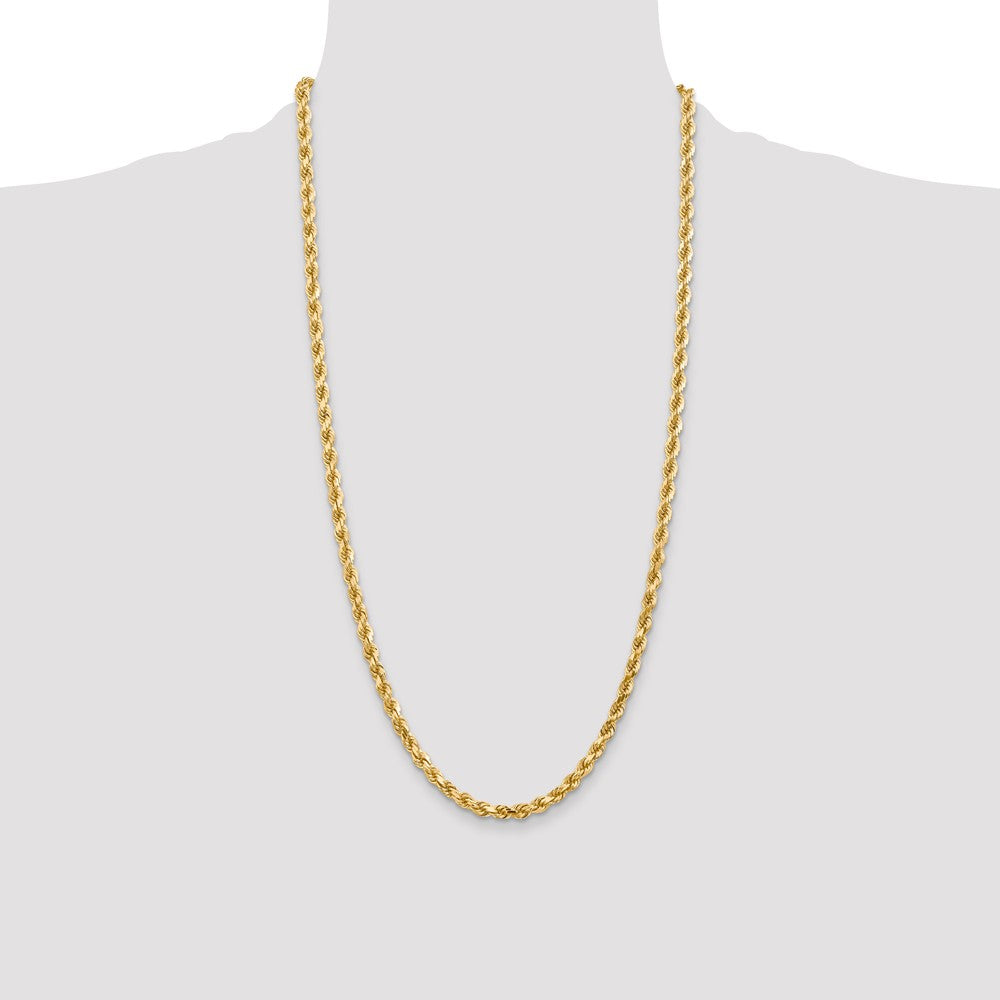 14K 4.5mm Diamond-cut Rope with Lobster Clasp Chain