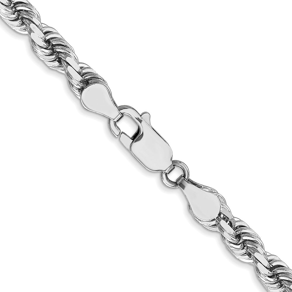 14K White Gold 4.5mm Diamond-cut Rope with Lobster Clasp Chain