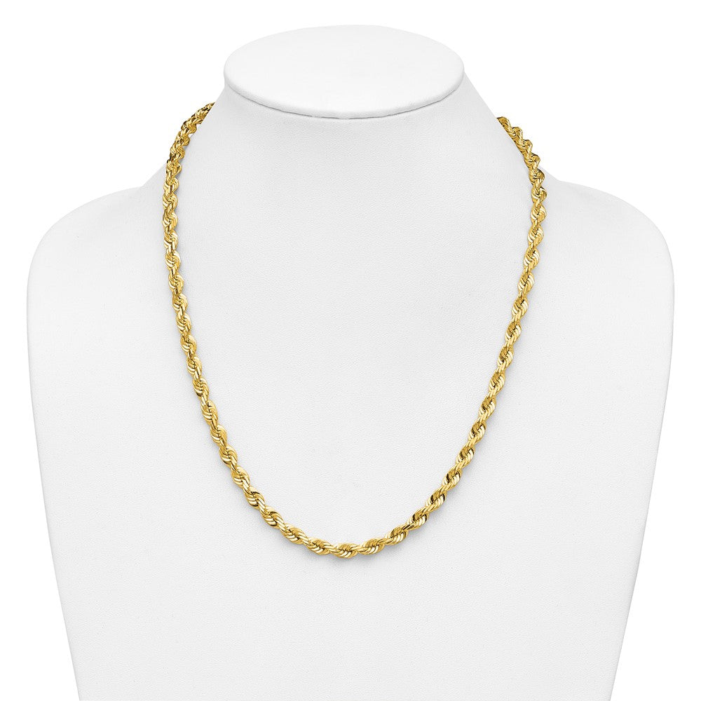 14K 5.5mm Diamond-cut Rope with Fancy Lobster Clasp Chain