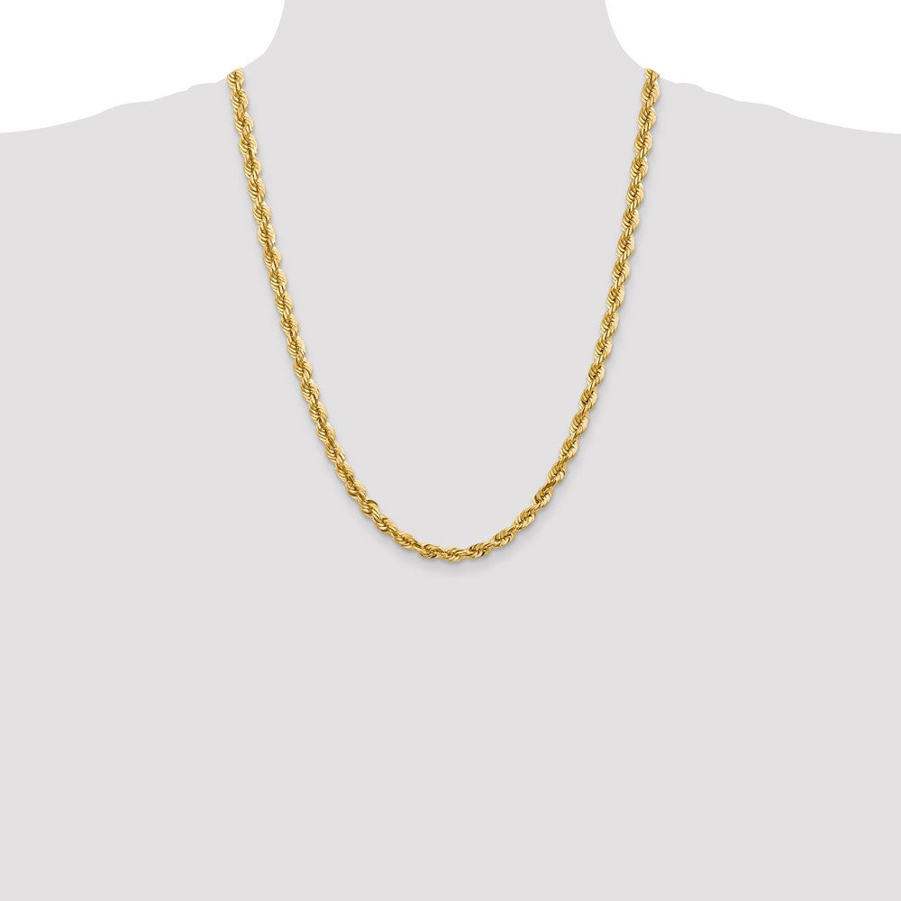 14K 5.5mm Diamond-cut Rope with Fancy Lobster Clasp Chain