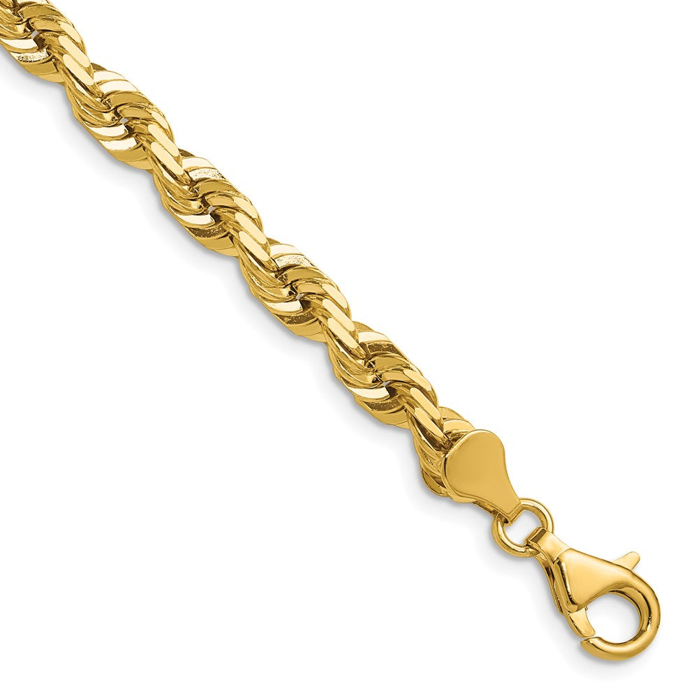 14K 5.5mm Diamond-cut Rope with Fancy Lobster Clasp Chain