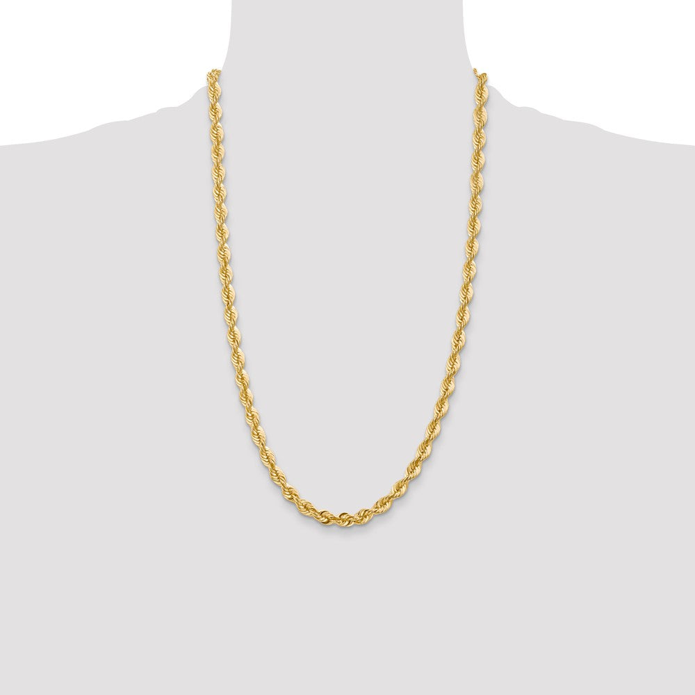 14K 6mm Regular Rope with Fancy Lobster Clasp Chain