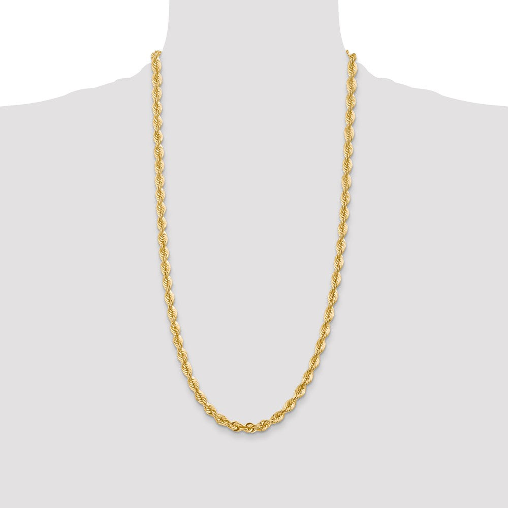 14K 6mm Regular Rope with Fancy Lobster Clasp Chain