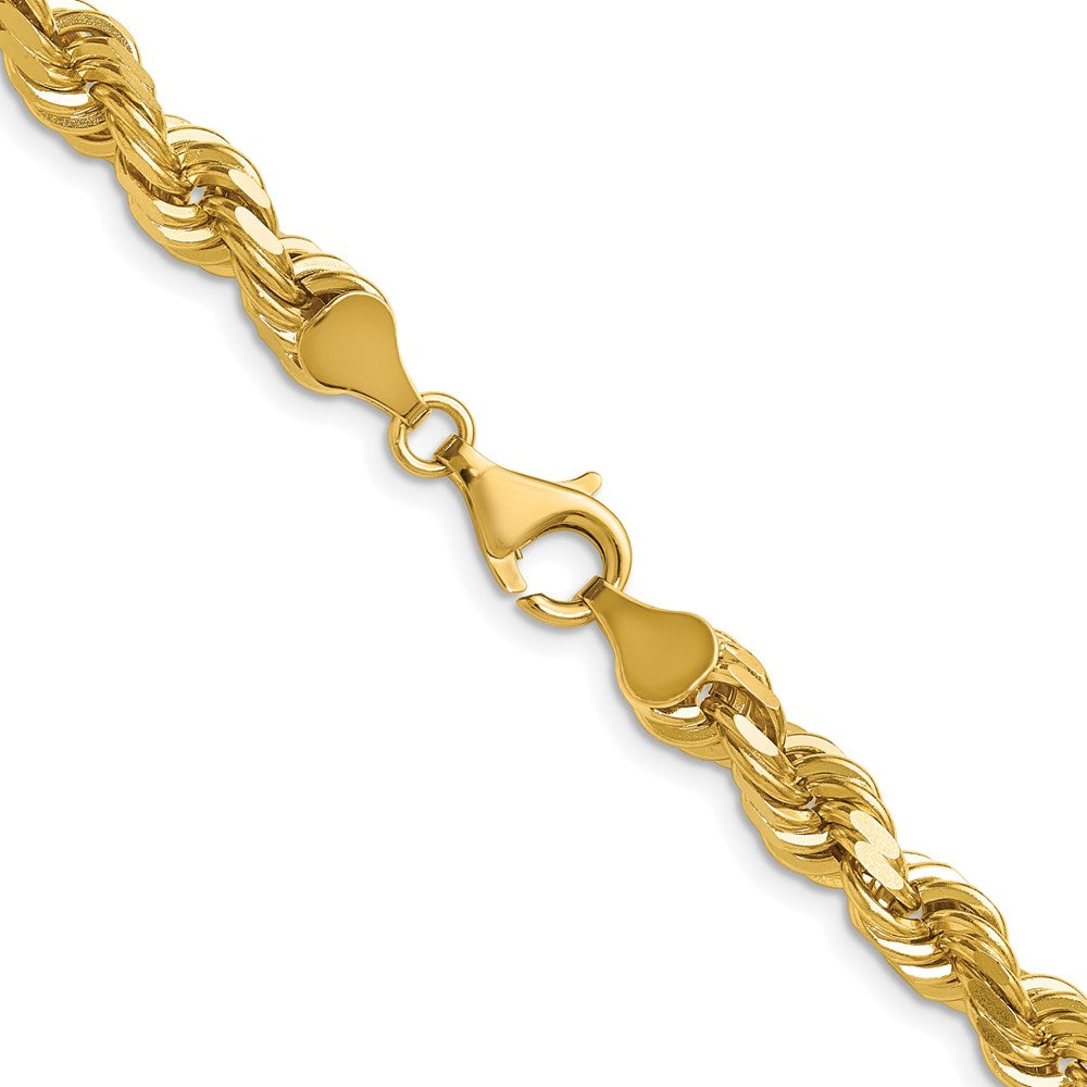 14K 6.5mm Diamond-cut Rope with Fancy Lobster Clasp Chain