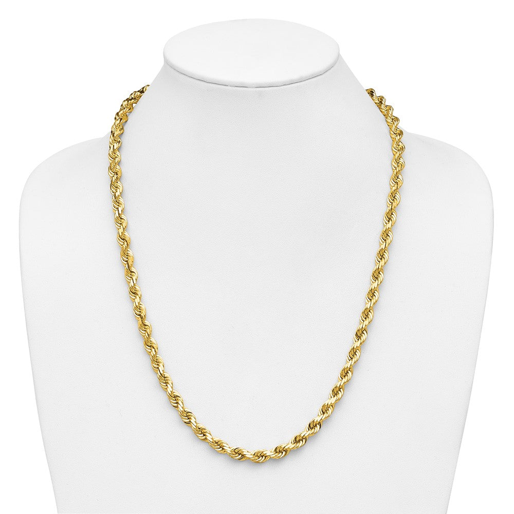 14K 6.5mm Diamond-cut Rope with Fancy Lobster Clasp Chain