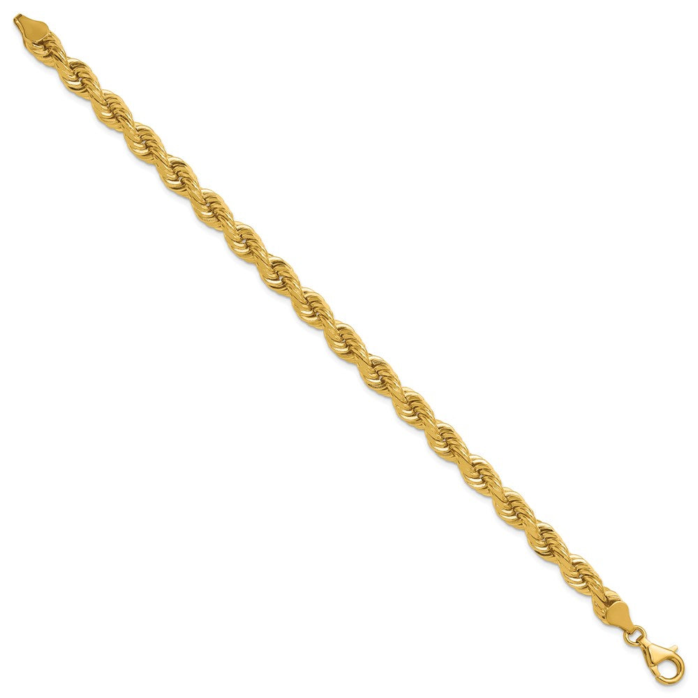 14K 6.5mm Diamond-cut Rope with Fancy Lobster Clasp Chain