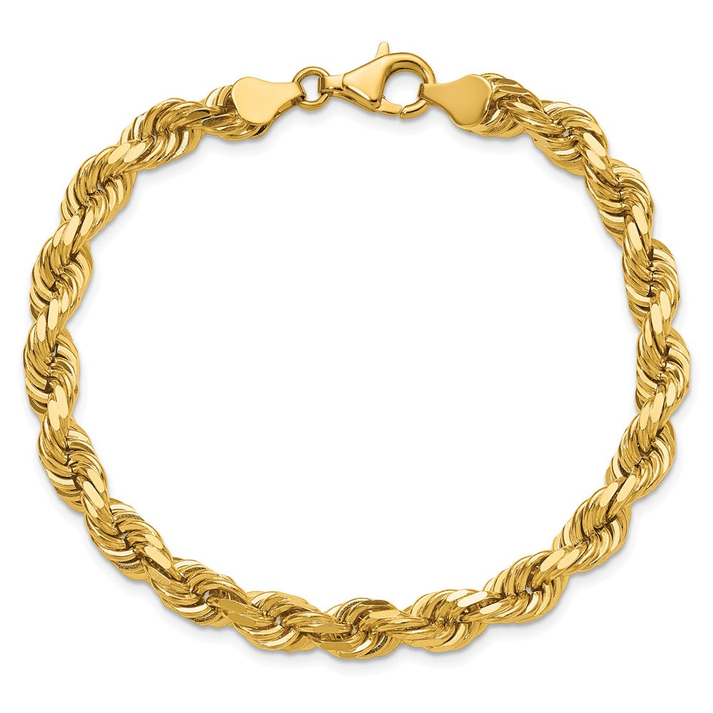 14K 6.5mm Diamond-cut Rope with Fancy Lobster Clasp Chain