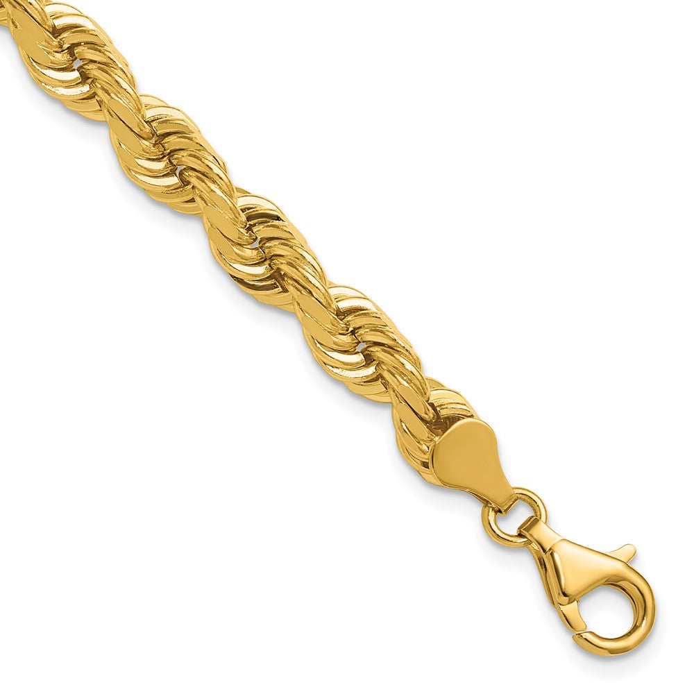 14K 6.5mm Diamond-cut Rope with Fancy Lobster Clasp Chain