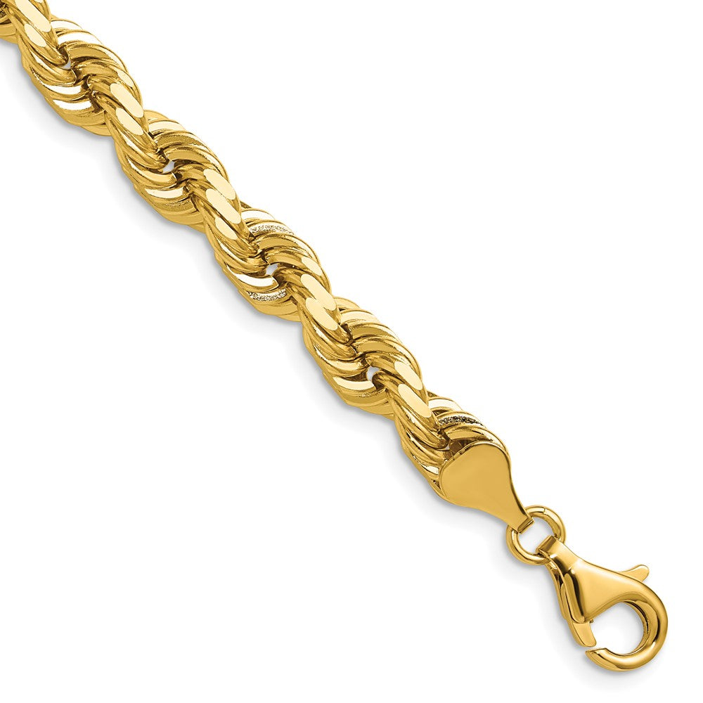 14K 6.5mm Diamond-cut Rope with Fancy Lobster Clasp Chain