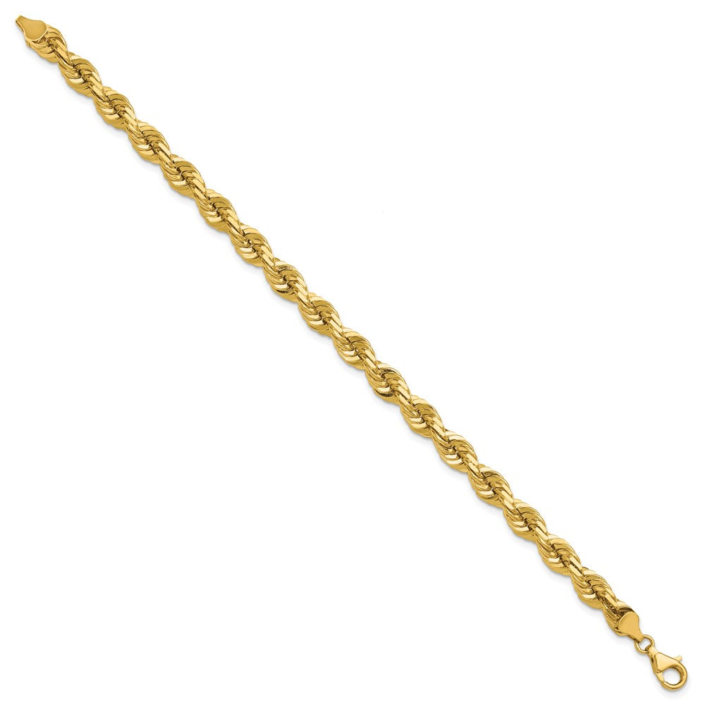 14K 7mm Diamond-cut Rope with Fancy Lobster Clasp Chain