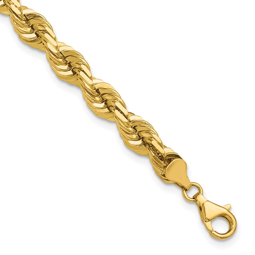 14K 7mm Diamond-cut Rope with Fancy Lobster Clasp Chain