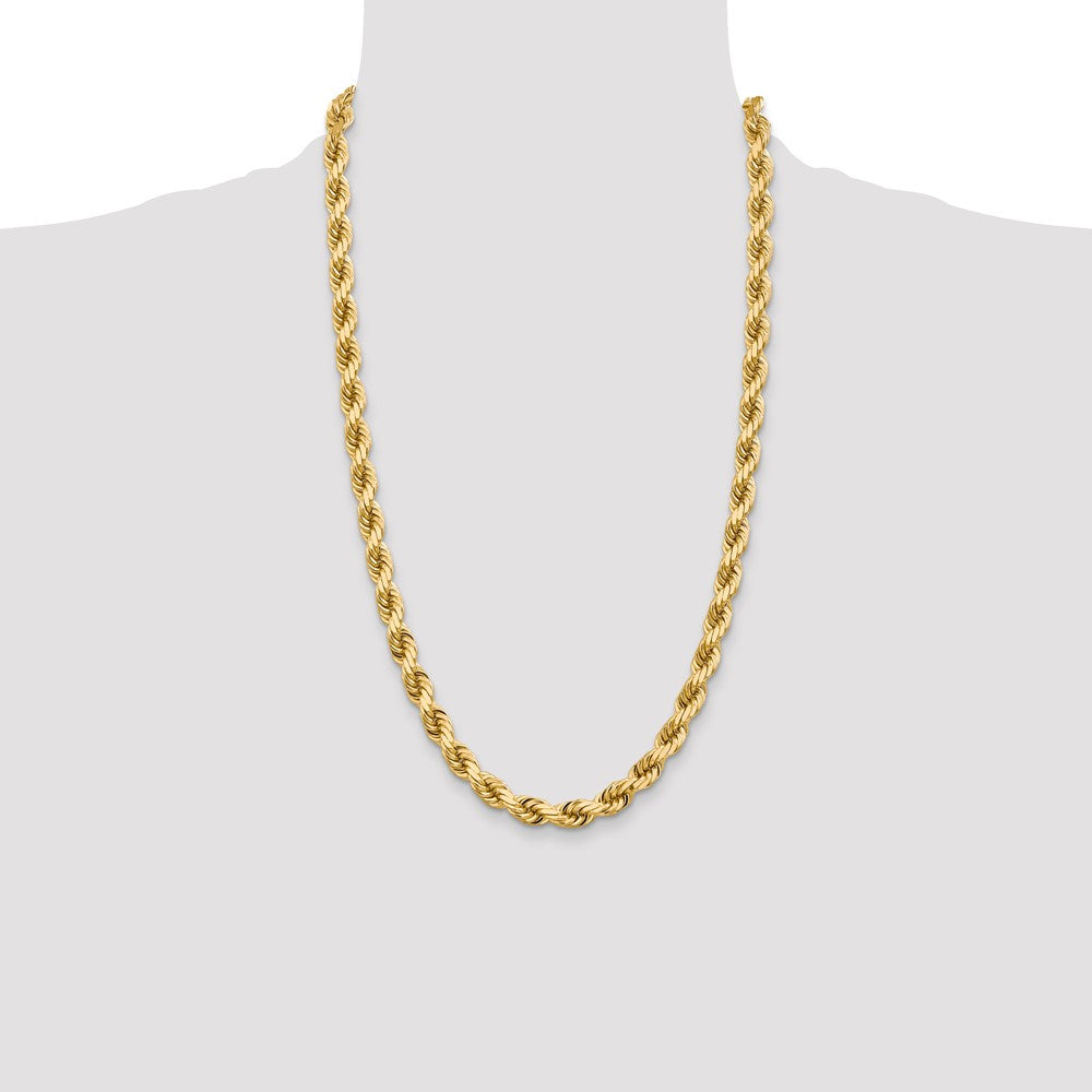 14k WG 7mm D/C Rope with Fancy Lobster Clasp Chain