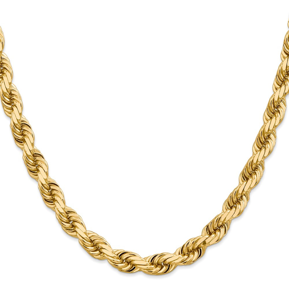 14K 8mm Diamond-cut Rope with Fancy Lobster Clasp Chain