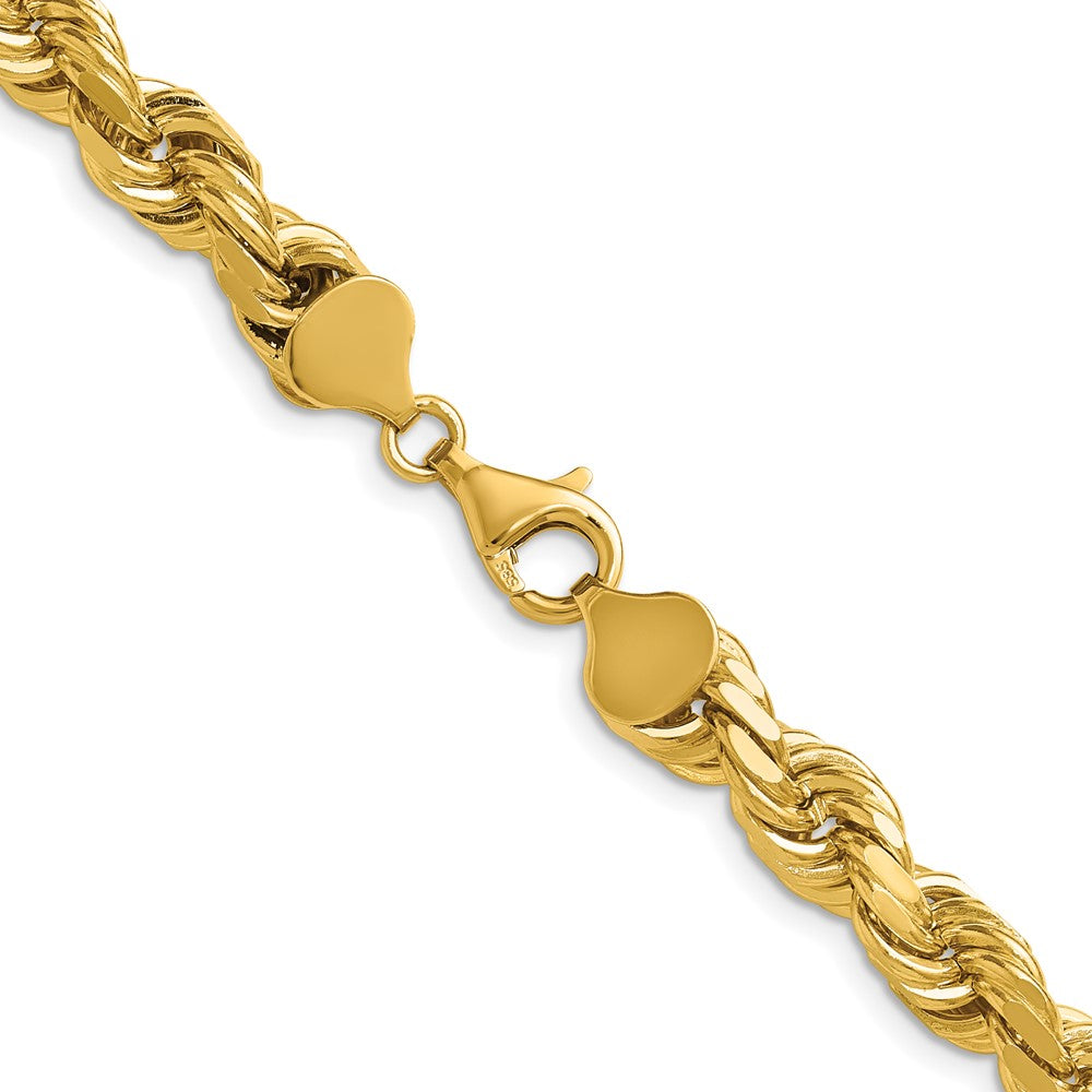 14K 8mm Diamond-cut Rope with Fancy Lobster Clasp Chain