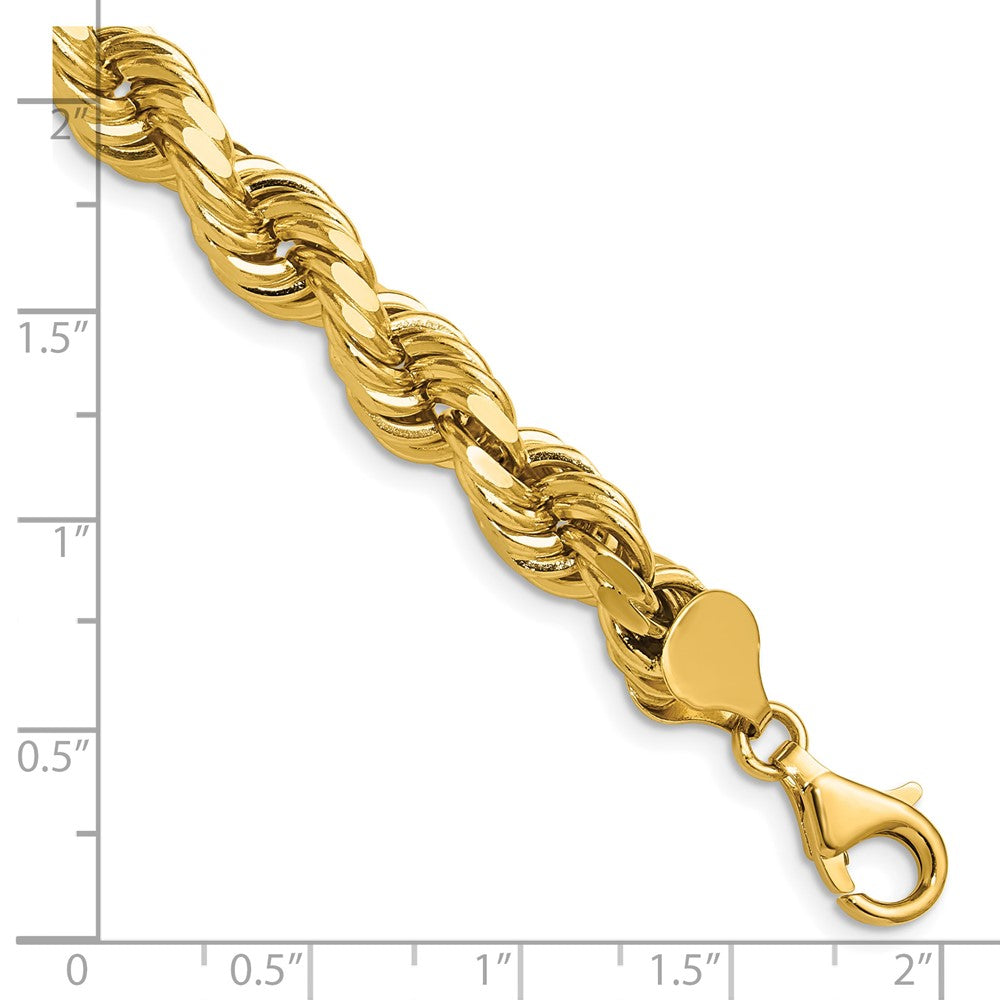14K 8mm Diamond-cut Rope with Fancy Lobster Clasp Chain