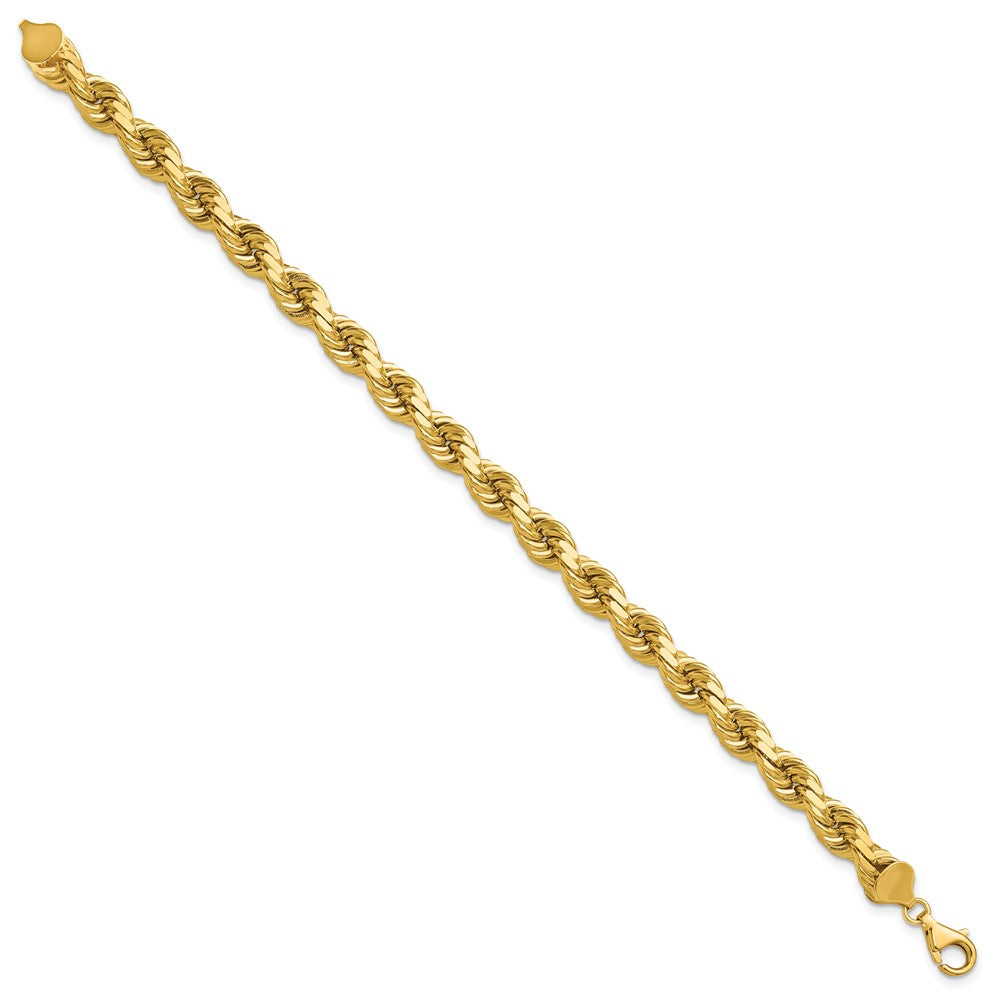 14K 8mm Diamond-cut Rope with Fancy Lobster Clasp Chain