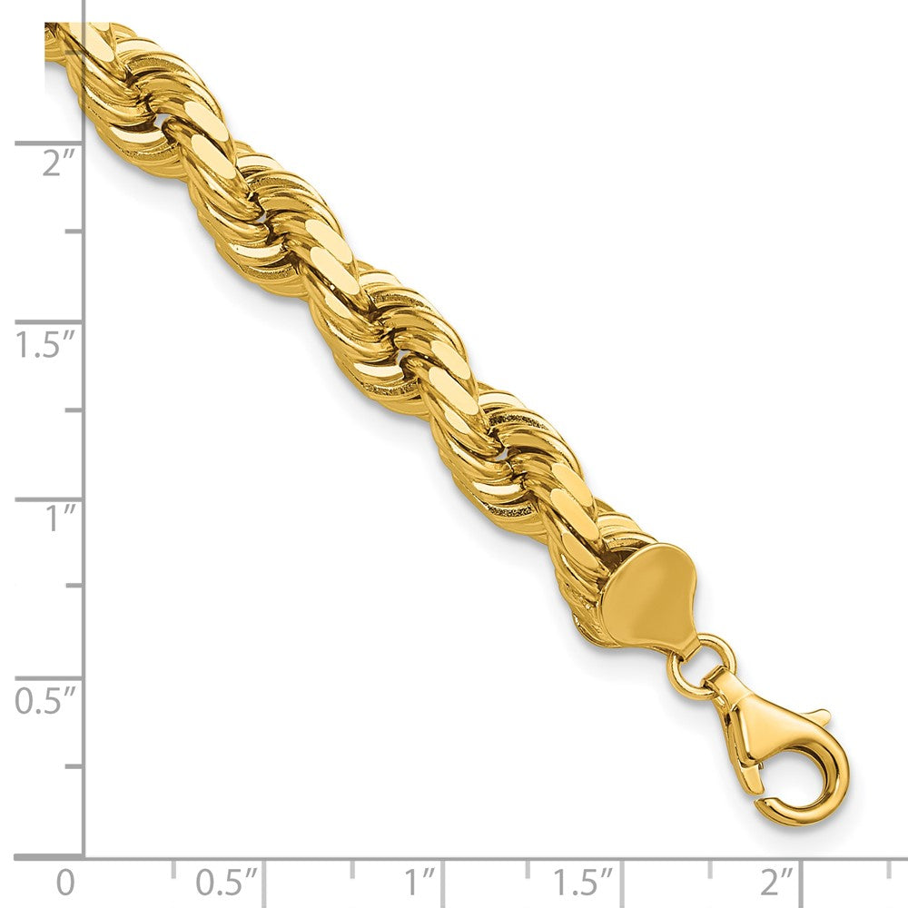 14K 8mm Diamond-cut Rope with Fancy Lobster Clasp Chain