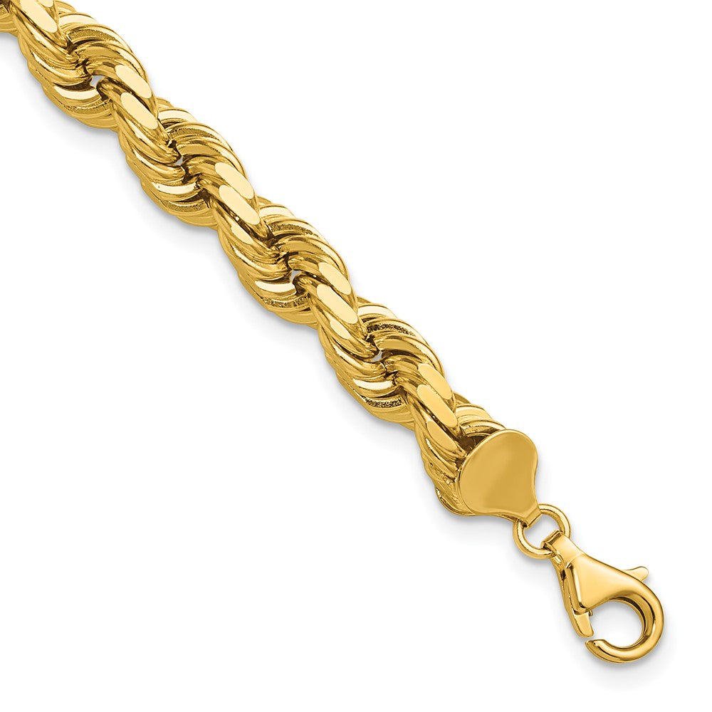 14K 8mm Diamond-cut Rope with Fancy Lobster Clasp Chain