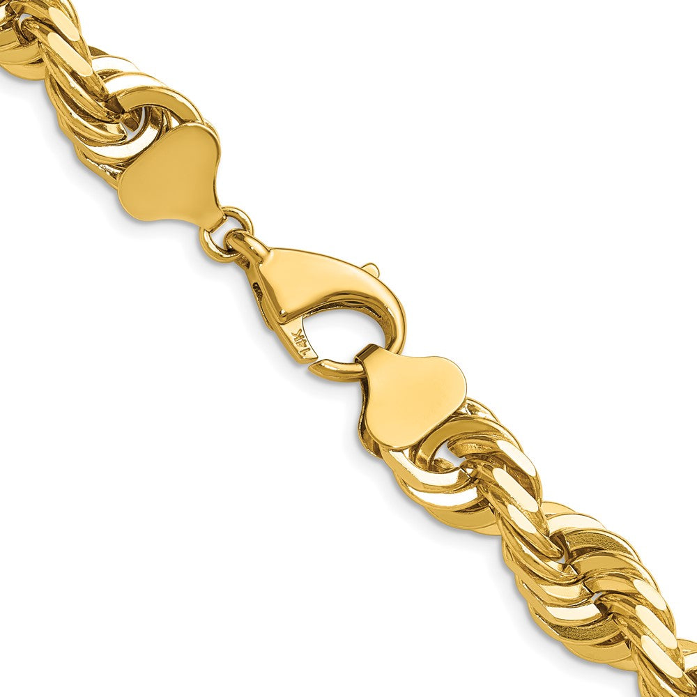 14K 10mm Diamond-cut Rope with Fancy Lobster Clasp Chain