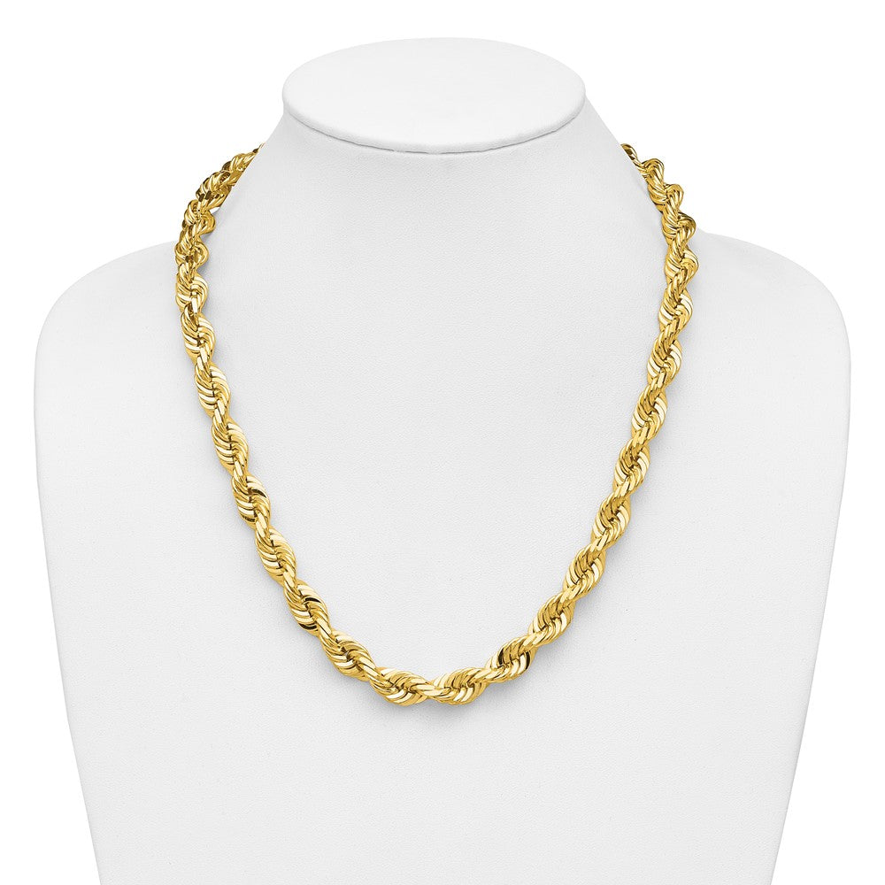 14K 10mm Diamond-cut Rope with Fancy Lobster Clasp Chain