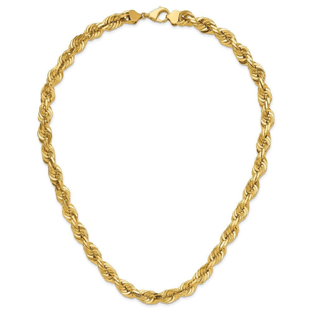 14K 10mm Diamond-cut Rope with Fancy Lobster Clasp Chain