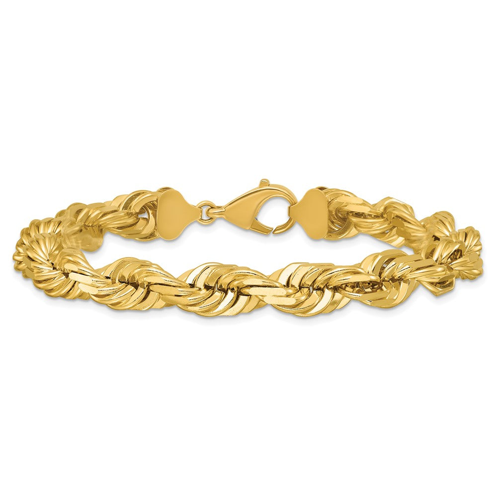 14K 10mm Diamond-cut Rope with Fancy Lobster Clasp Chain