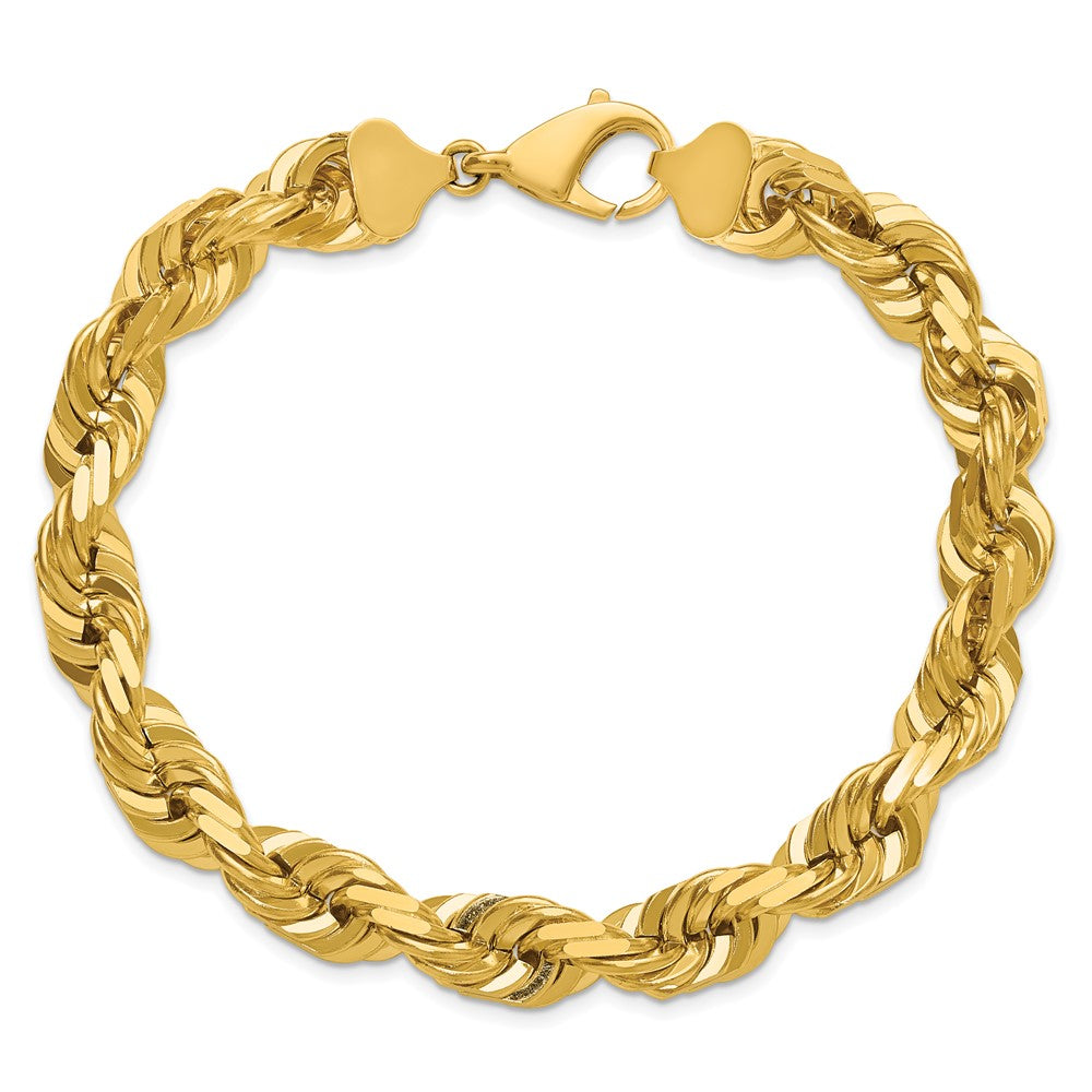 14K 10mm Diamond-cut Rope with Fancy Lobster Clasp Chain