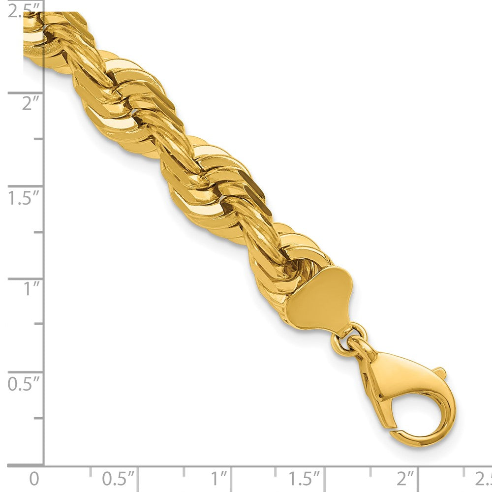 14K 10mm Diamond-cut Rope with Fancy Lobster Clasp Chain