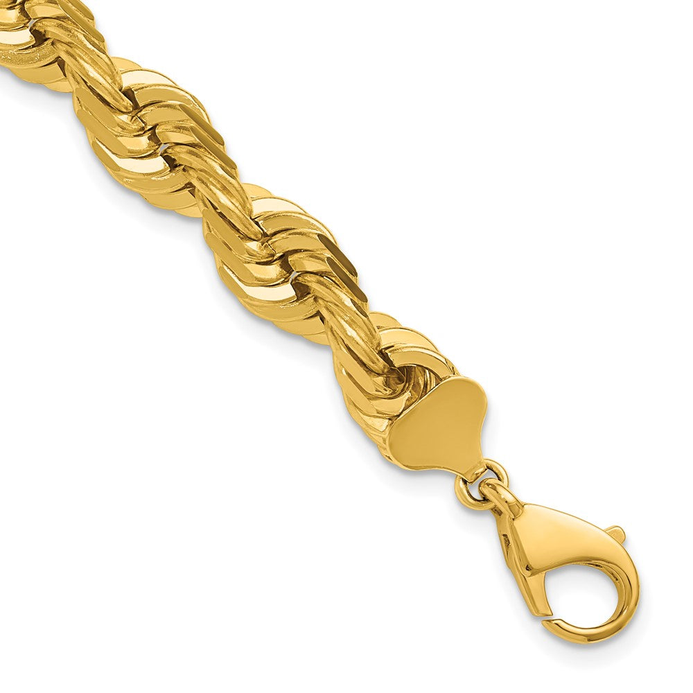 14K 10mm Diamond-cut Rope with Fancy Lobster Clasp Chain