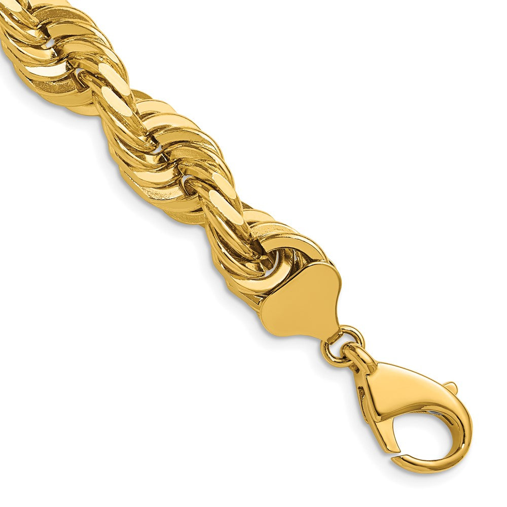 14K 10mm Diamond-cut Rope with Fancy Lobster Clasp Chain
