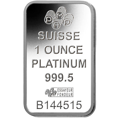 1 oz PAMP Suisse Fortuna Platinum Bar (New w/ Assay)