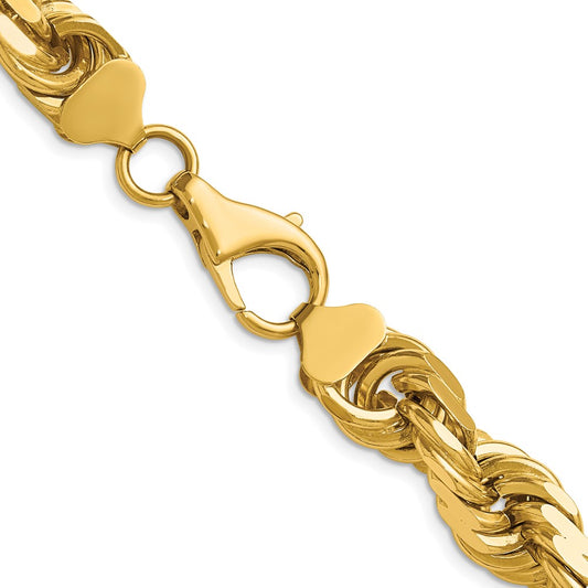 14K 12mm Diamond-cut Rope with Fancy Lobster Clasp Chain
