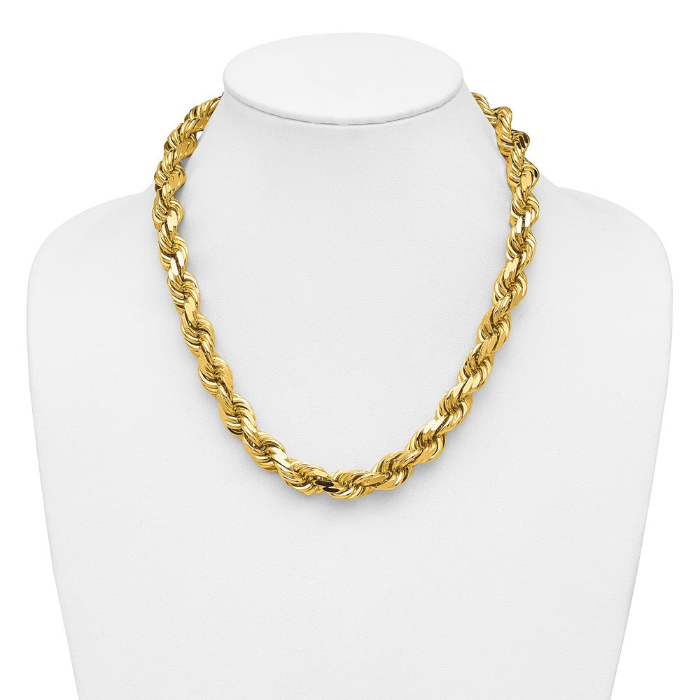 14K 12mm Diamond-cut Rope with Fancy Lobster Clasp Chain