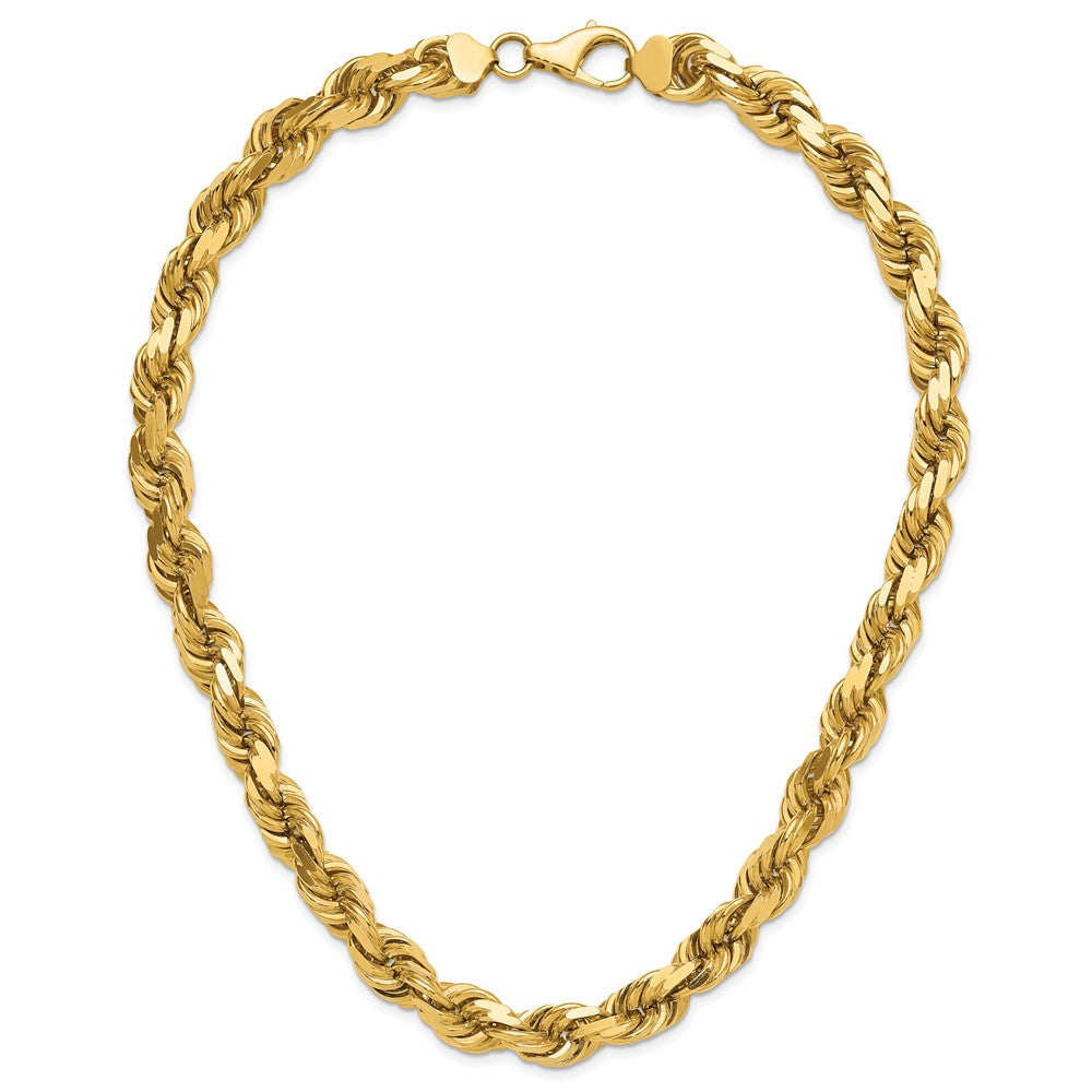 14K 12mm Diamond-cut Rope with Fancy Lobster Clasp Chain