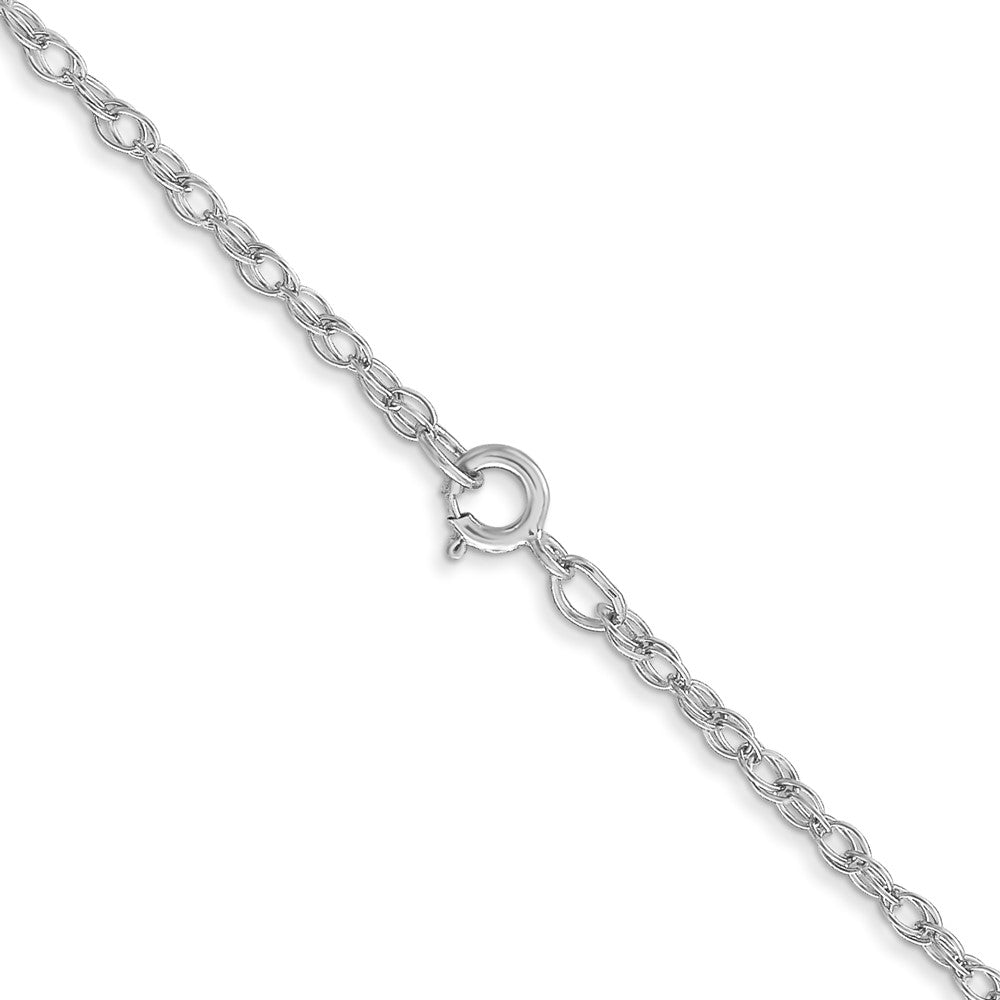 14K White Gold Carded 1.35mm Cable Rope with Spring Ring Clasp Chain