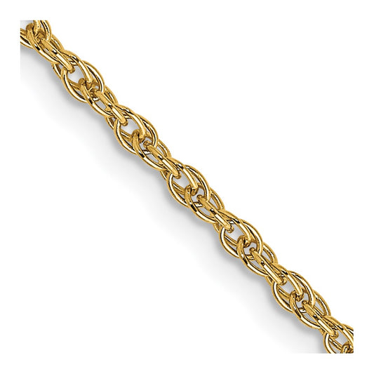 14K Carded 1.55mm Cable Rope with Spring Ring Clasp Chain