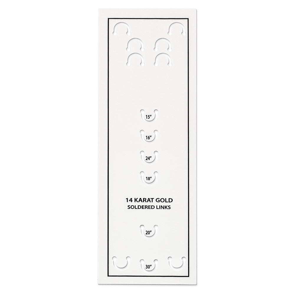 14K White Gold Carded .5mm Cable Rope with Spring Ring Clasp Chain