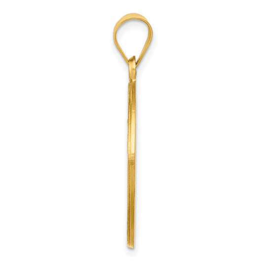 18k Polished and Satin Solid Saint Christopher Medal Round Pendant