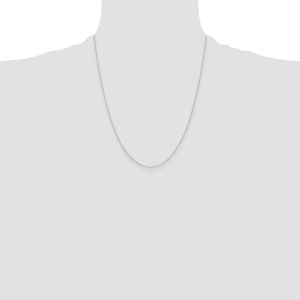 14k White Gold .4 mm Carded Cable Rope Chain