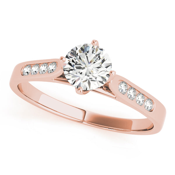 Single Row Channel Set Peg Head Engagement Ring – Setting (Size 6.5)
