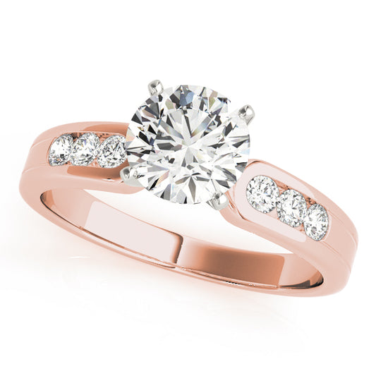 Single Row Channel Set Peg Head Engagement Ring – Setting (Size 6.25)