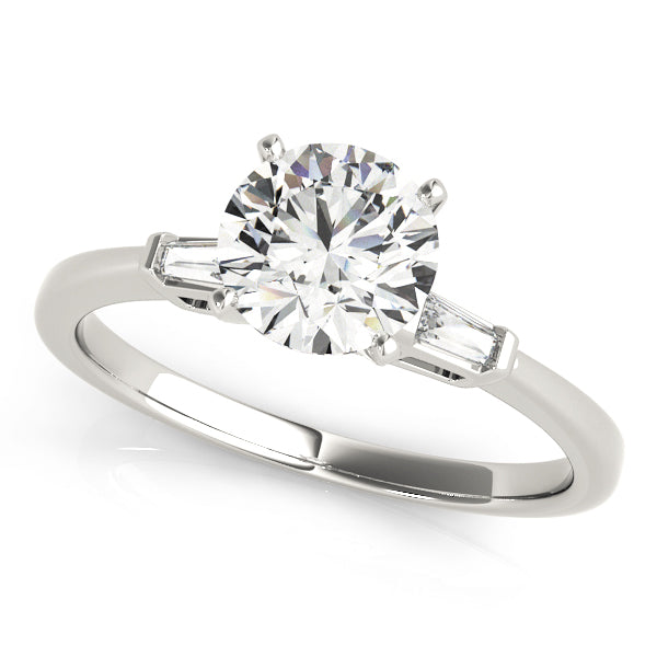 3-Stone Tapered Baguette Peg Head Engagement Ring – Setting (Size 4)